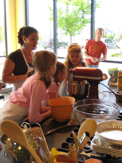 All hands were on deck to help Nina make the dough!