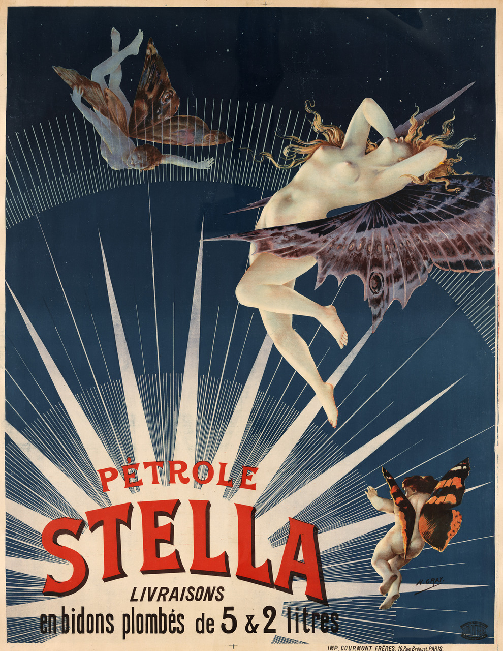 Pétrole Stella, livraisons en bidons plombés de 5 &amp; 2 litres by Henri Boulanger,