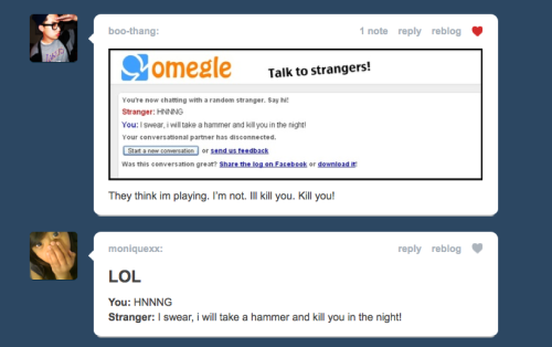 lovecmc:  shewonttellyou:  meaganpham:  phuuucbabyy:  poetry-in-paragraphs:  hi-ahlihsuhn:  boo-thang:  jadabeast:  So uhmm.. I found your strangers.  LMAOOO!!!   HAHAHAHAHAHA  LMFAOOO THIS IS TOO FUNNY TO NOT REBLOG   coincidence xD  LMAO  LOL  LMFAOO!