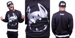 fuckthehypewearwhatyoulike:  RAH! Signature Sweatshirt in Black/Silver  Limited edition RAH! Signature Sweatshirt by Fully Laced. Get your RAH! Signature Sweatshirt in black/silver here.   hahah doesn&rsquo;t this remind u of me when i yell? hahah RAH!!