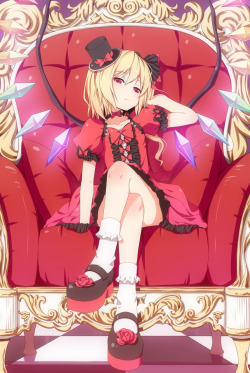 ramiel43:  toyolina:  ether70:  sui:  inhouseneet:  nagas:  brodiaea:  sirousagimoon:  absurdres adjusting hair armchair blonde hair bobby socks chair checkered floor crossed legs d2c dress flandre scarlet gothic lolita hat highres lolita fashion mary