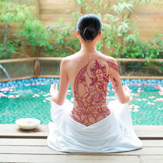 Buddha Tattoo  I want one. Just not as big as the one in the picture.