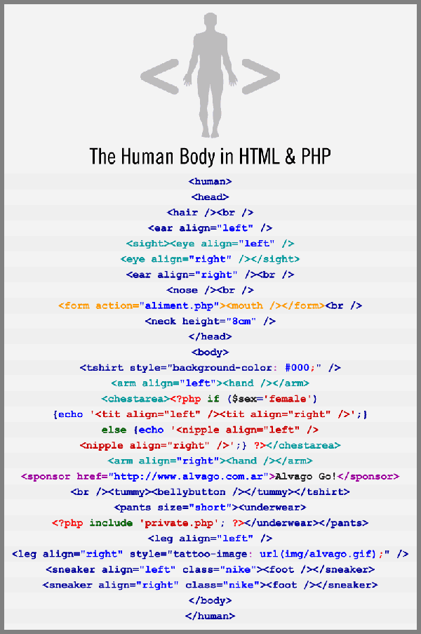 The Human Body in HTML & PHP - via www.software-latest.com via (rominou & loichay)
“ “” ”