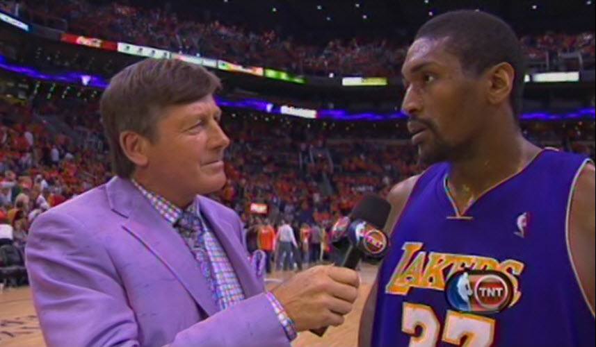 05/29/2010 - Craig Sager interviews Ron Artest at half-time