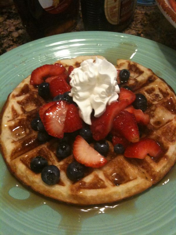 I was rewarded for my 9 a.m. train ride home with a freshly made waffle. Brunch, NJ style.