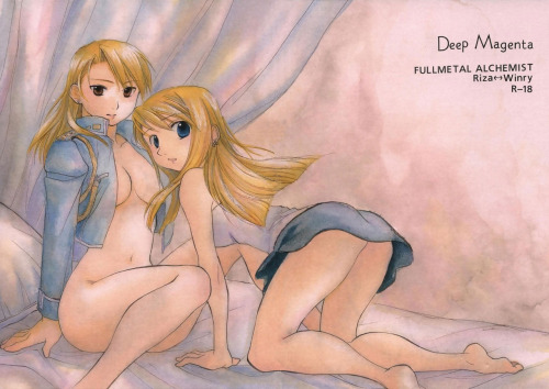 Deep Magenta A Fullmetal Alchemist doujinshi that is WinryxRiza. There’s two different stories in this. The first story contains breast sucking/fondling, fingering, and dildo (automail). The second story contains breast fondling, breast-to-breast