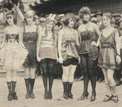 lovelybluepony:  sandysays:  sophiejade:my-ear-trumpet:zasu:    Annual Bathing Girl Parade. Balboa Beach, CA, USA, 1920.  From the Library of Congress.     