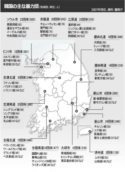 yumehitachi: yuco:  deli-hell-me:  ２のまとめＲ : 韓国の主な暴力団 - ライブドアブログ