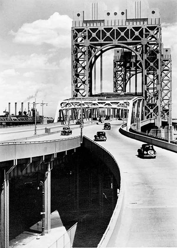 Triborough Bridge, East 125th Street approach, Manhattan photo by Berenice Abbott,