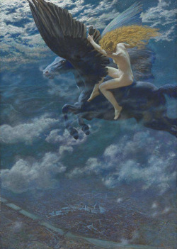 naggisch:  billyjane:  Dream Idyll/A Valkyrie by Edward Robert Hughes,1902 thanks to sofi  