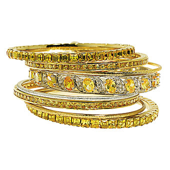 Porn Pics fuckyeahbridal:  Citrine and CZ Bangles Tejani.