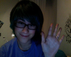 laurawrandtheawesomeness:  hey everyone! I’M JUST GONNA GO AHEAD AND TALK ABOUT MY SEXUALITY NOW AND MAKE EVERYONE WHO FOLLOWS ME FOR MY NERDY INTERESTS FEEL AWKWARD    Can I see your Junior Ring (or whatever looks like one on your ring fingah~)?
