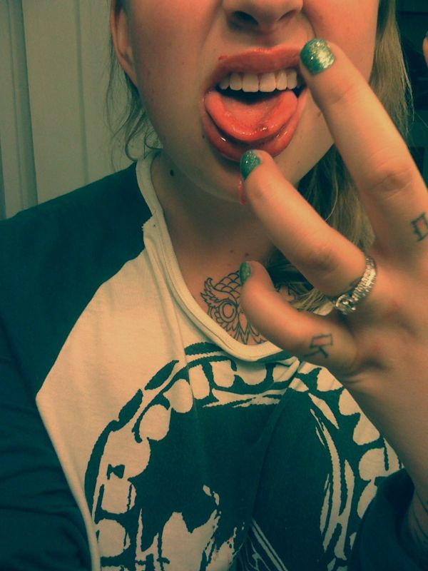 carlovely:  just bit my tongue the worst i have ever in my life. TONGUE BLOOD EVERYWHERE!