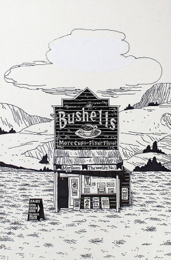 Bushells Dairy ink on paper by Dylan Horrocks,