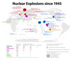 A map of nuclear explosions the earth has