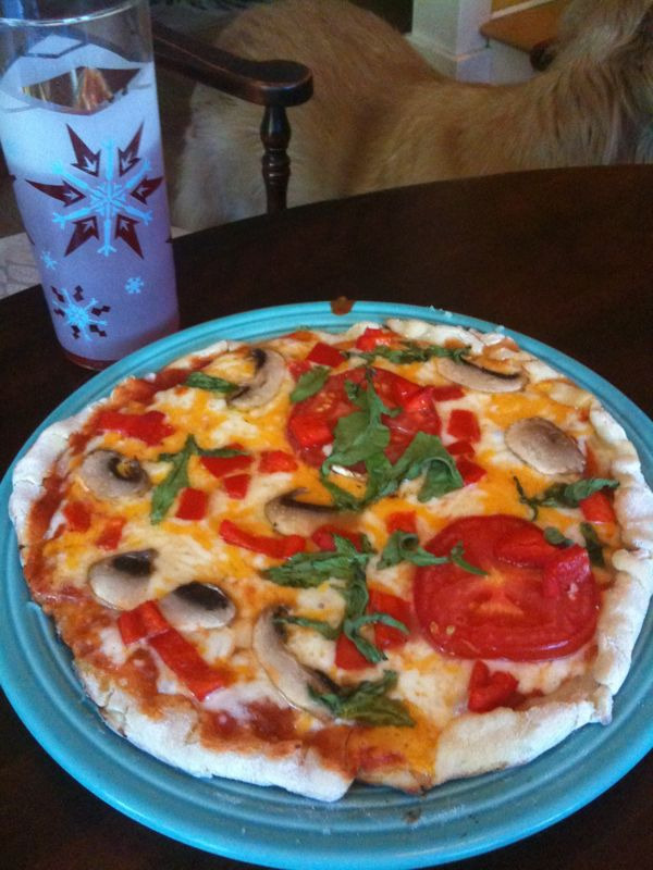 The man of the day requested homemade pizza on the grill. Oh, twist my arm a little…