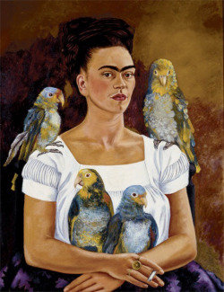 sealmaiden:  Frida Kahlo Me and my Parrots 1941 oil on canvas
