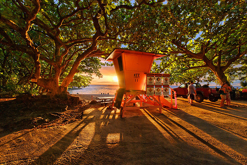 End of the Road - Kauai, Hawaii© mojo2u This lifeguard tower is located at the end of Kauai highway 