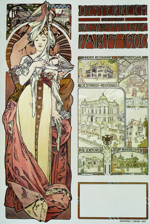 definisse:fuckyeahalphonsemucha:A45 Oesterreich Auf Der Weltausstellung, 1900 Poster for the Austria