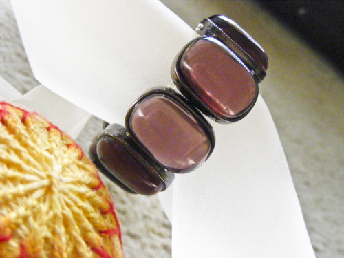 Stretch Bracelet - Purple-grey In Gunmetal