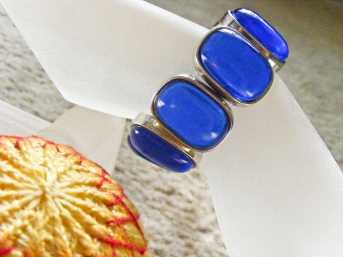 Stretch Bracelet - Bright Blue In Bright Silver