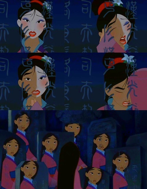 zapcrashboom:   life-isbeautiful:   mulanthewomanwarrior:   When will my reflection show who I am inside?       Mulan <3 