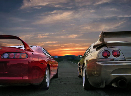 Porn photo motoriginal:  Toyota Supra vs. Nissan Skyline