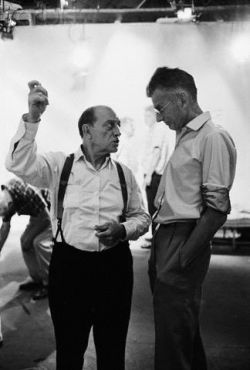 l-amour-a-trois:  chagalov: catherinewillis: invisiblestories:  Buster Keaton and Samuel Beckett on the set of Film (1965) (via)  