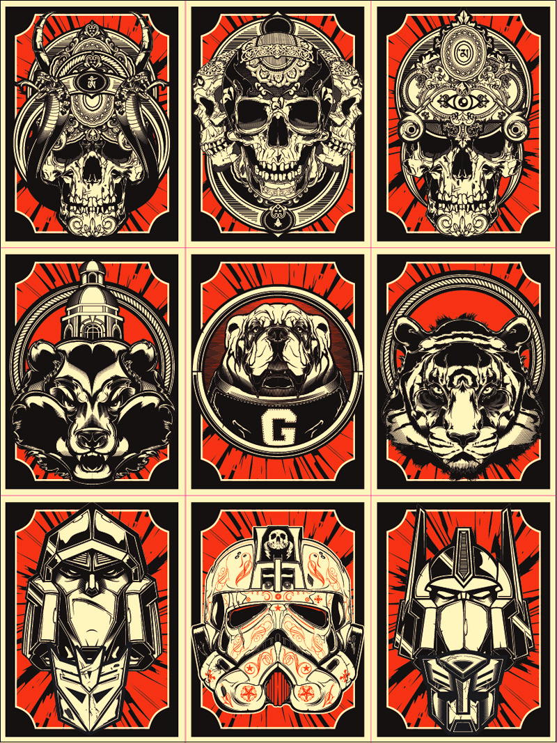 Joshua Smith (@Hydro74) put together an amazing set of silk screen promotional prints to give out at the Sea No Evil & ASR shows. I call dibs on the Stormtrooper and Transformers!
Check out his Gold & Black Version!
Promo Prints by Joshua Smith /...