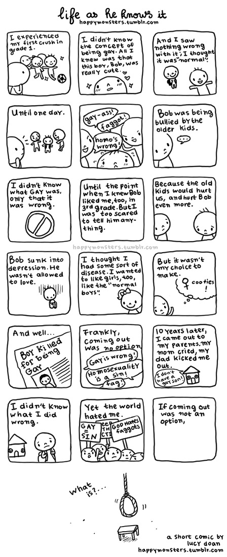 happymonsters:  happymonsters:  Life As He Knows It: A Short Comic by Lucy Doan. Click
