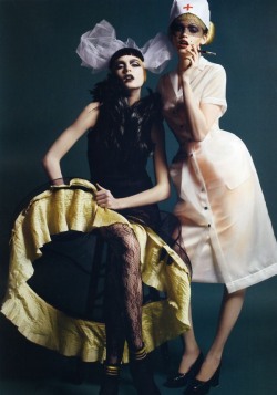 Lara Stone &amp; Irina Kulikova by Mario Sorrenti for Vogue Italia