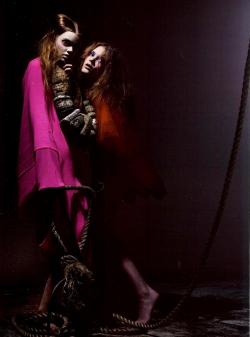 Irina Kulikova and Masha Tylena by Mario Sorrenti for V