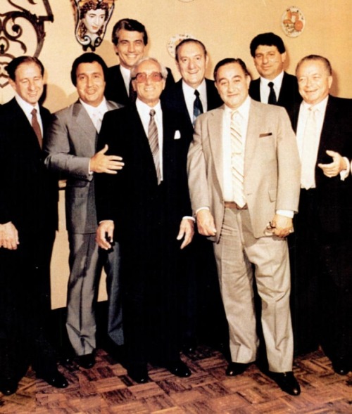 TRU-GAMBINOS (L to R: Thomas Gambino, Tommy  Bilotti, Joseph Corrao, Joe Delmonico, Paul Castellano, Frank Depolito, Frank Decicco, James Failla)