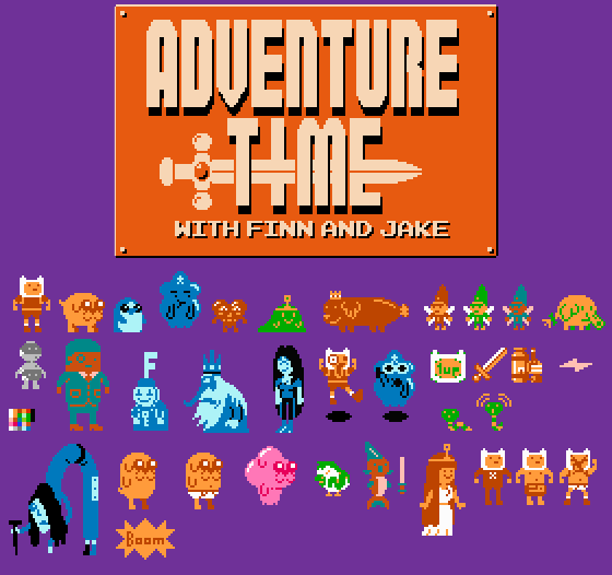 Super Mario Bros. 2-style Adventure Time spritesheet by IT (click for a larger, less blurry version). Oddly, this isn’t the first time someone’s combined these two properties…
Protip: If you cut out one of these sprites, then load up a Super Mario...