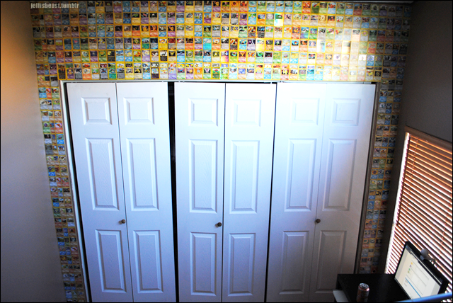 leeosaurus:  jeffisbeast:  So my siblings and I finished with the Pokemon cards wall