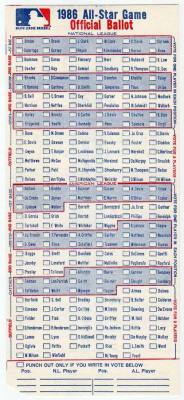 1986 Mlb All Star Ballot.  Fill Yours Out In The Unt Comments.