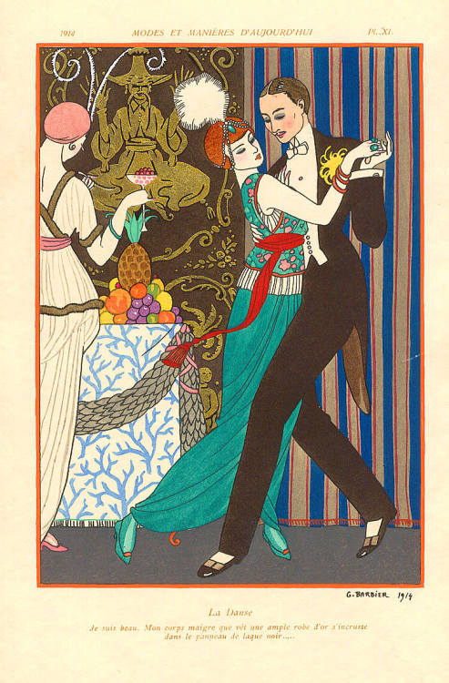 the-art-of-romance:La Danse - 1914 romance illustration by George Barbier.