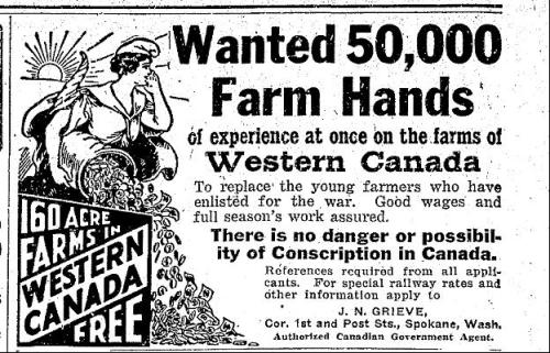 my-ear-trumpet: 1916 Canadian advertisement (via Vintage Ads)