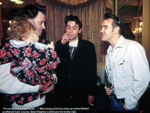 Bob Geldof (and daughter), Sean Hughes & Morrissey, Q Magazine, 1993.