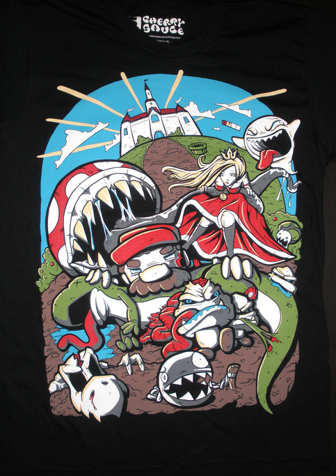 Wow! Mushroom Kingdom has been hit HARD with a zombie infection! Yoshi didn’t stand a chance…
Show some love for this shirt at Emptees and pre-order it HERE!
“Only 25 being offered on pre-order, the rest will be sold at the  Edmonton Warped Tour...