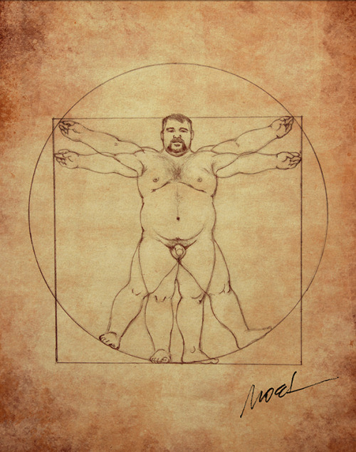 nichbchsr:  Chubby Vitruvian Man…just goofin’ around.