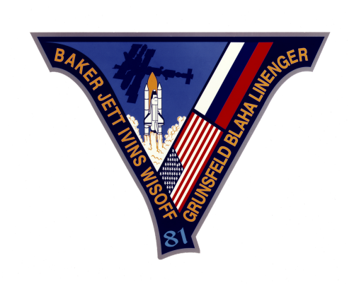 I know the mission patch for #STS81 is meant to symbolise &ldquo;V&rdquo; for the 5th shuttl