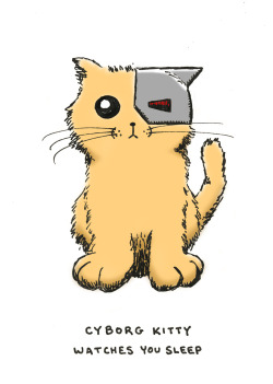 atsween:  cyborg kitty watches you sleep 