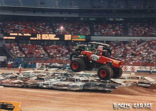 Monster Truck Du Jour! I took this years ago while taking my son to see the monster truck races at the Astrodome! Gravedigger rules!!!