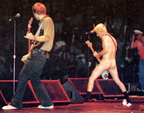 Green Day on stage in NYC, Rolling Stone, 1994.