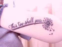 fuckyeahtattoos:  the dandelion reminds me of my childhood and wishing so hard on those. the three poofs that arent attached represent my mom dad and sister and how my move to Oregon is part of me letting them go and actually doing something on my own.