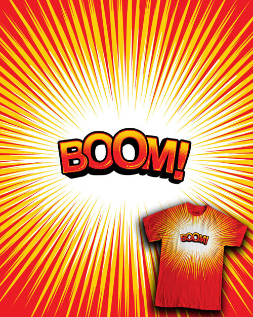 Instead of cluttering a shirt up with comic strips, Steven Lefcourt simplified it all down to a classic comic action word. Well done! 7 days to vote this explosive shirt up on Threadless!
“BOOM GOES THE DYNAMITE!” - Brian Collins
Related Rampages:...