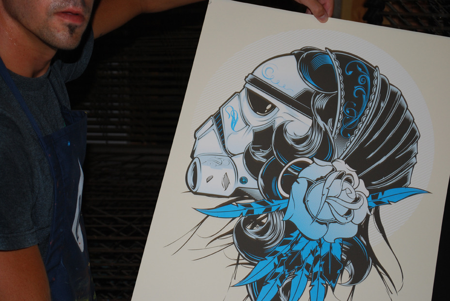 hydro74:
“Sneak Peek at the Gypsy Trooper silk screen print I’m doing for my show.”
Gypsy Trooper by Joshua Smith / Hydro74 (Facebook) (Behance) (Twitter)
Via: gamefreaksnz | hydro74