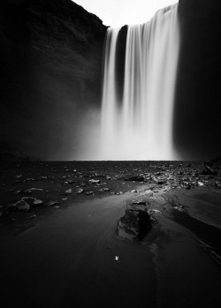 black-and-white:  Skogafoss I … [explored] (by Javier Leite) 