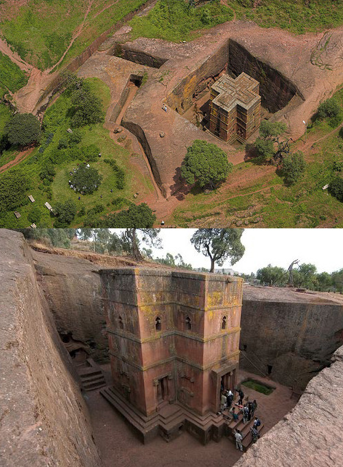 zombiekookie:  jesusswiftfoot:  iheartmyart:  Church of St. George in Lalibela, Ethiopia